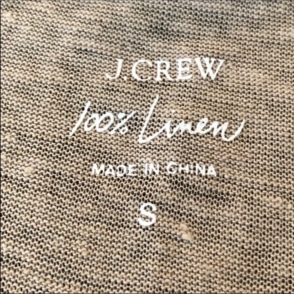 J.Crew Linen V-Neck Metallic Foil Shimmer Tee, EUC